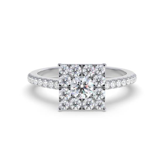 0.50ct Modern Round Diamond Cluster Ring