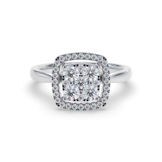 0.50ct Elegant Round Diamond Cluster Ring