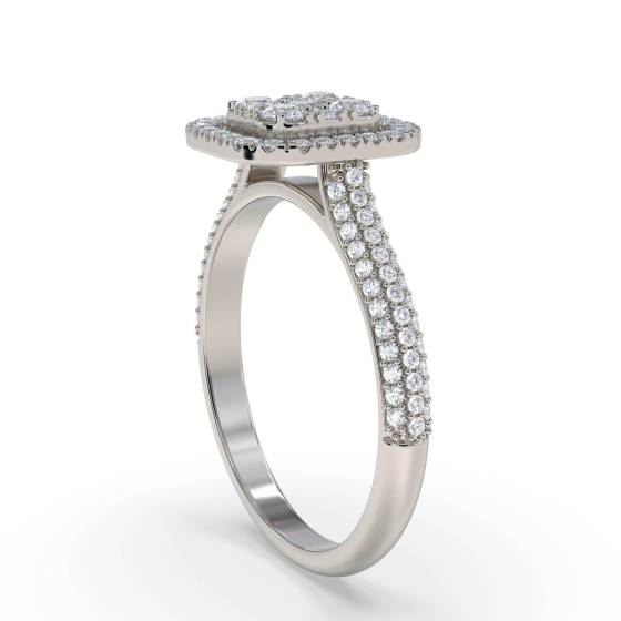 0.60ct Elegant Round Diamond Cluster Ring