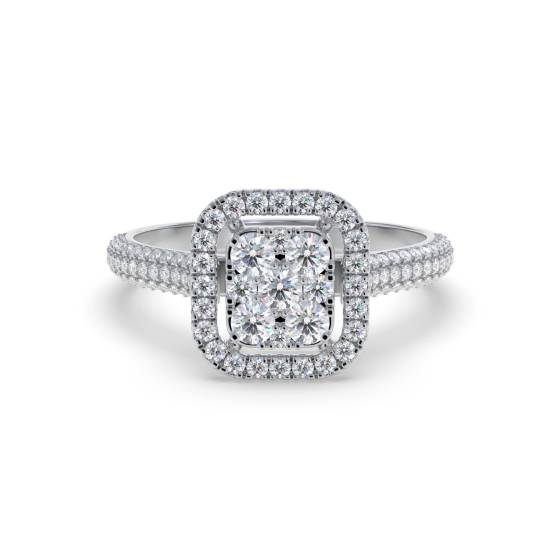 0.60ct Elegant Round Diamond Cluster Ring