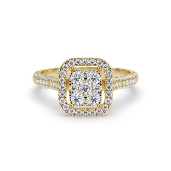 0.60ct Elegant Round Diamond Cluster Ring