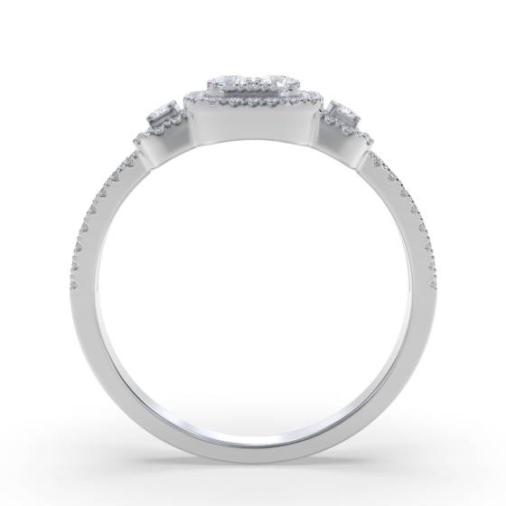 0.50ct Modern Round Diamond Cluster Halo Ring