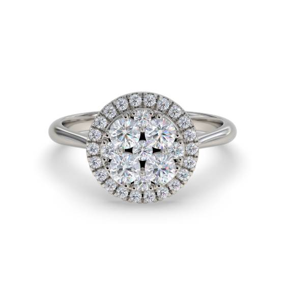 0.50ct Elegant Round Diamond Cluster Ring