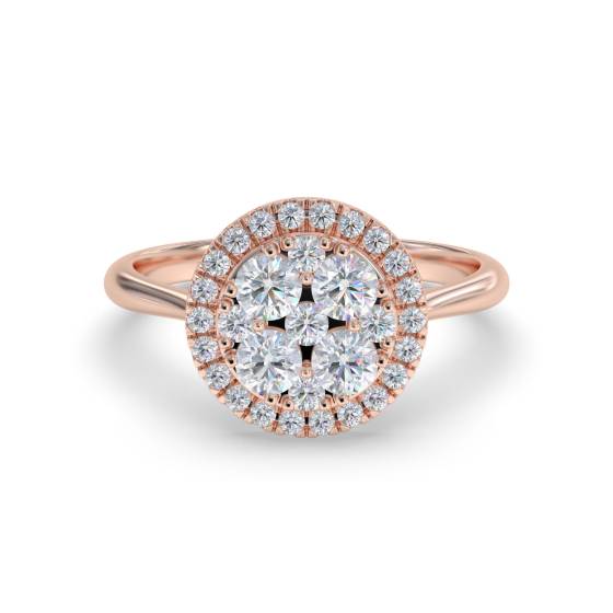 0.50ct Elegant Round Diamond Cluster Ring