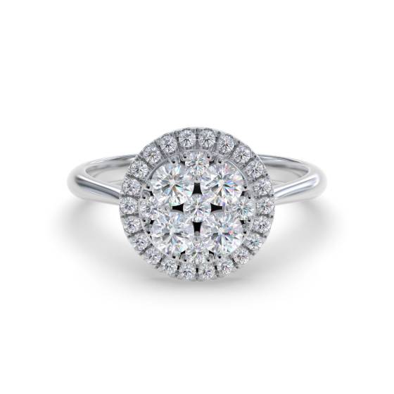 0.50ct Elegant Round Diamond Cluster Ring