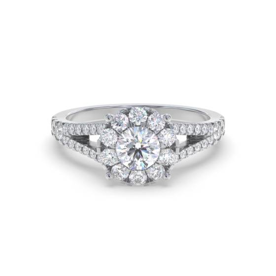 0.65ct VS/E-F Modern Round Natural Diamond Designer Ring