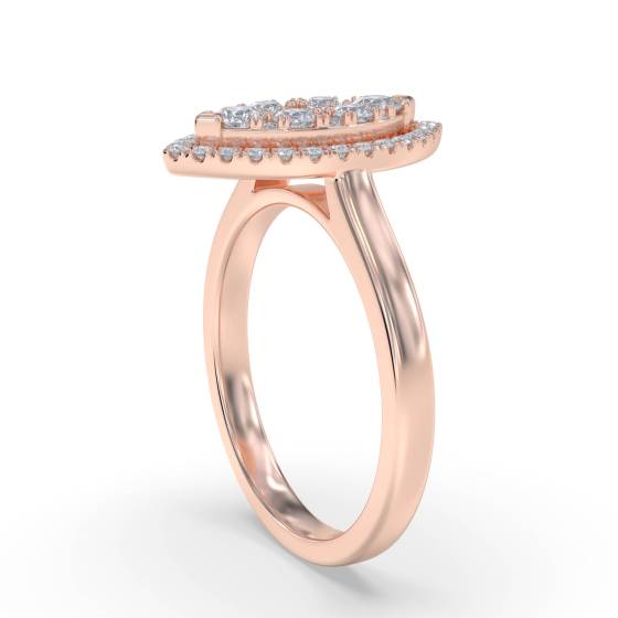 0.45ct Modern Round Diamond Cluster Halo Ring