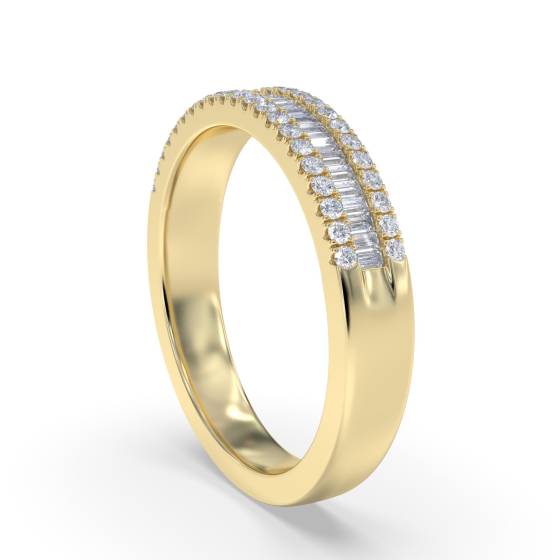 0.30ct Round and Baguette Diamond Dress Ring