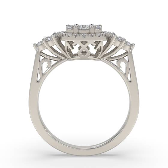 0.75ct Modern Round Diamond Cluster Ring