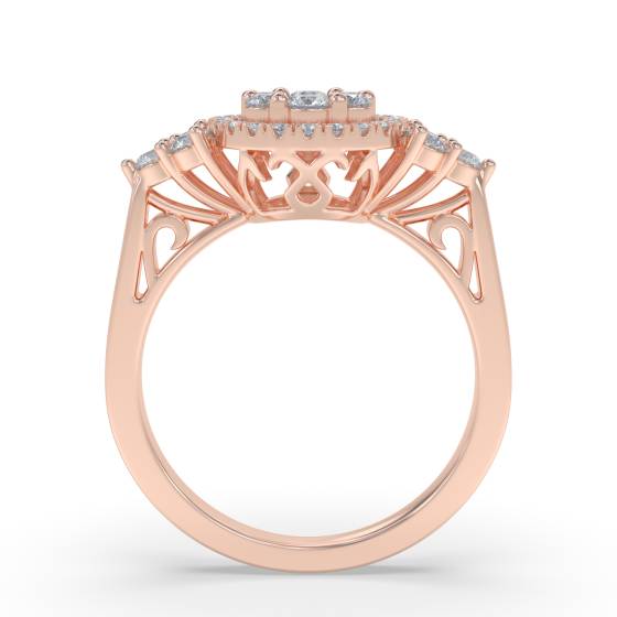 0.75ct Modern Round Diamond Cluster Ring