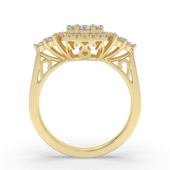 0.75ct Modern Round Diamond Cluster Ring