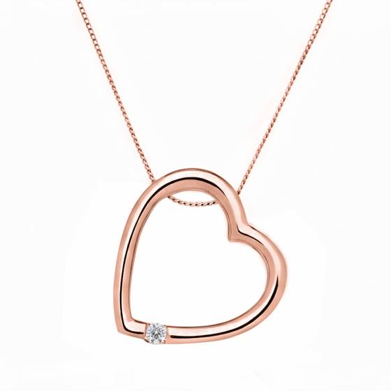 Classic Round Diamond Heart Pendant