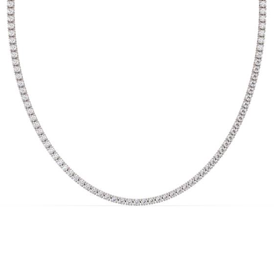 Elegant Round Diamond Tennis Necklace
