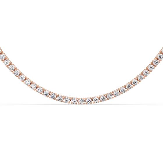 Elegant Round Diamond Tennis Necklace