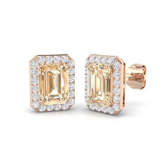 2.15ct VS/E-F Morganite and Diamond Earrings