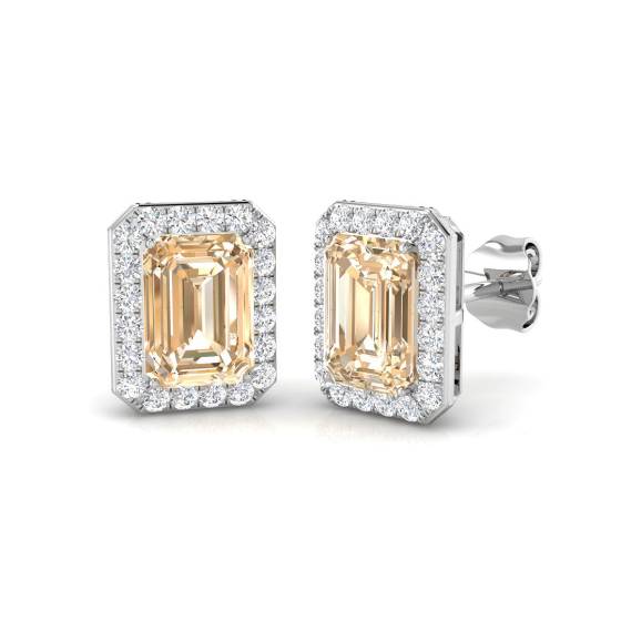 2.15ct VS/E-F Morganite and Diamond Earrings