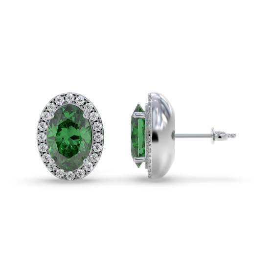 1.15ct VS/E-F Emerald and Diamond Gemstone Earrings