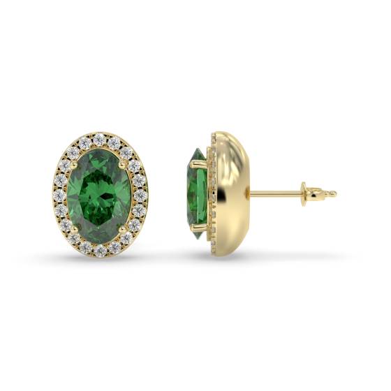 1.15ct VS/E-F Emerald and Diamond Gemstone Earrings
