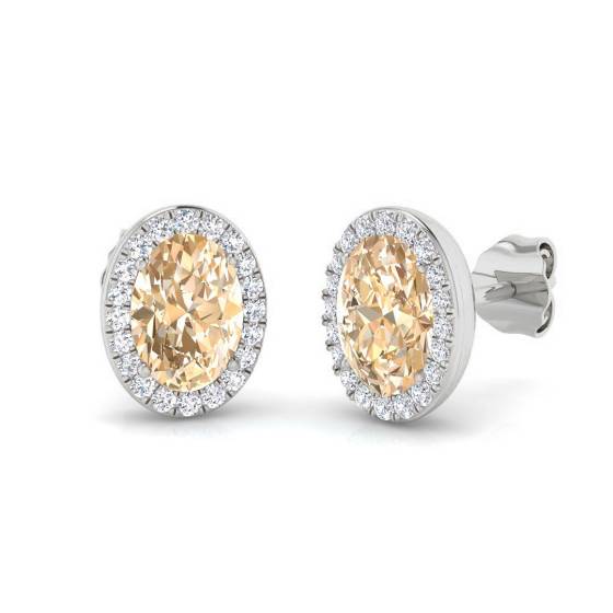 1.80ct VS/E-F Morganite and Diamond Earrings