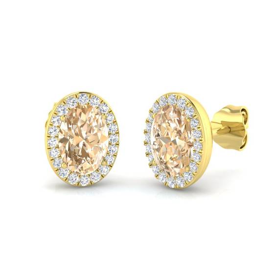 1.80ct VS/E-F Morganite and Diamond Earrings