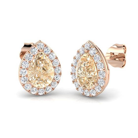 2.10ct VS/E-F Morganite and Diamond Earrings