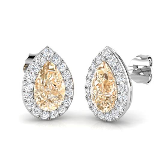 2.10ct VS/E-F Morganite and Diamond Earrings