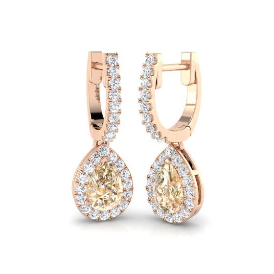 1.60ct VS/E-F Morganite and Diamond Earrings