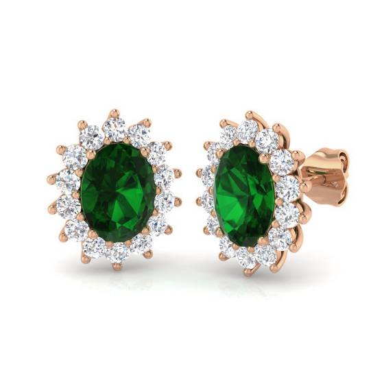 1.25ct VS/E-F Emerald and Diamond Gemstone Earrings
