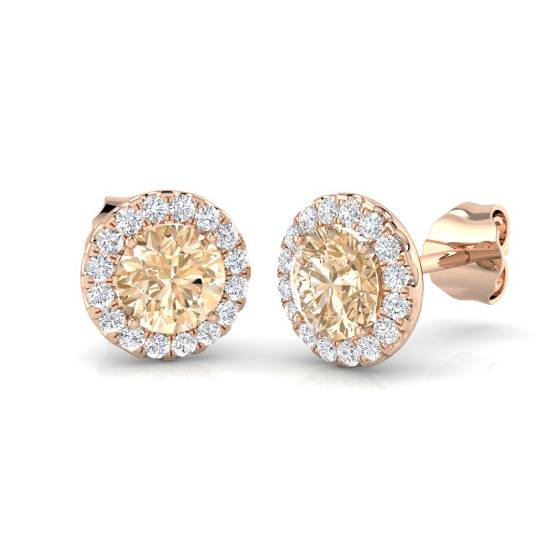 1.20ct VS/E-F Morganite and Diamond Earrings