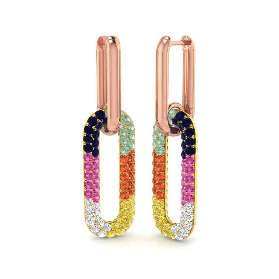 Round Multistone Drop Earrings