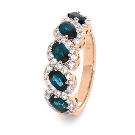 2.20ct Blue Sapphire and Diamond Eternity Ring