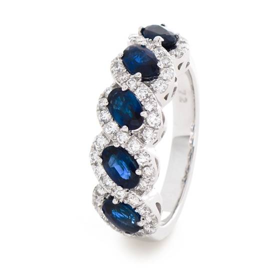 2.20ct Blue Sapphire and Diamond Eternity Ring
