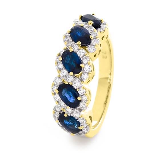 2.20ct Blue Sapphire and Diamond Eternity Ring