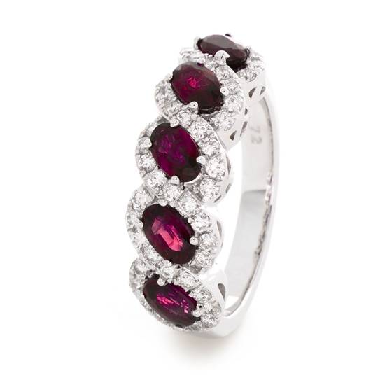 Oval Ruby and Round Diamond Eternity Ring