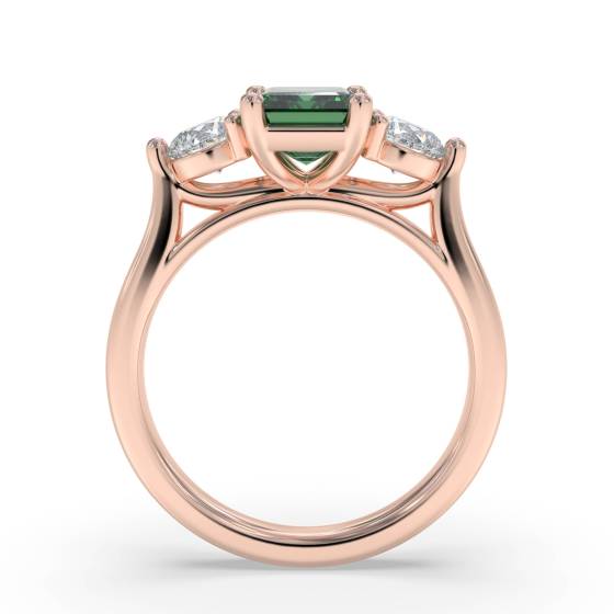 1.05ct VS/E-F Trilogy Emerald and Diamond Gemstone Ring