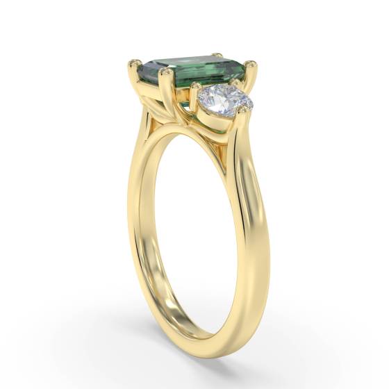 1.05ct VS/E-F Trilogy Emerald and Diamond Gemstone Ring