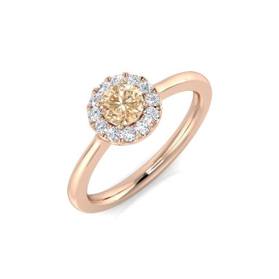 0.50ct VS/E-F Morganite and Diamond Gemstone Ring