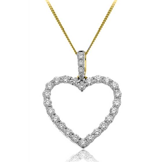 Classic Round Diamond Heart Pendant