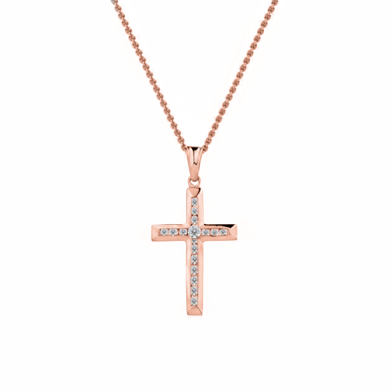 1.00ct Classic Round Diamond Cross Pendant