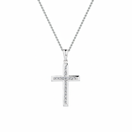 1.00ct Classic Round Diamond Cross Pendant