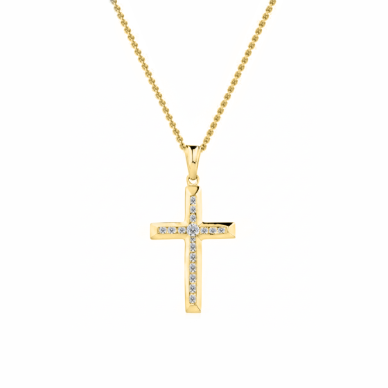 1.00ct Classic Round Diamond Cross Pendant