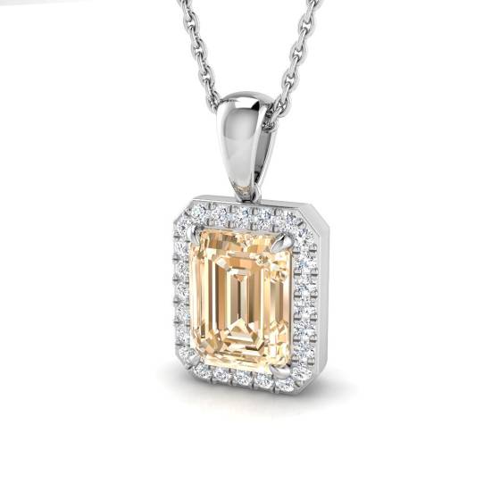 1.70ct VS/E-F Morganite and Diamond Gemstone Pendant