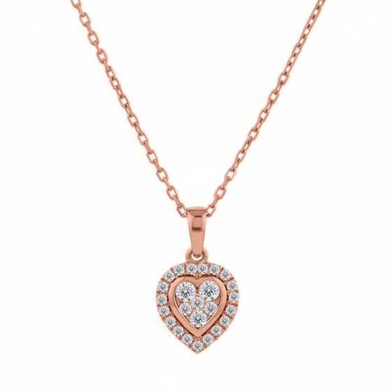0.17ct Round Diamond Heart Shaped Pendant