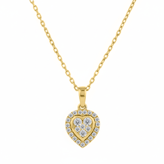 0.17ct Round Diamond Heart Shaped Pendant
