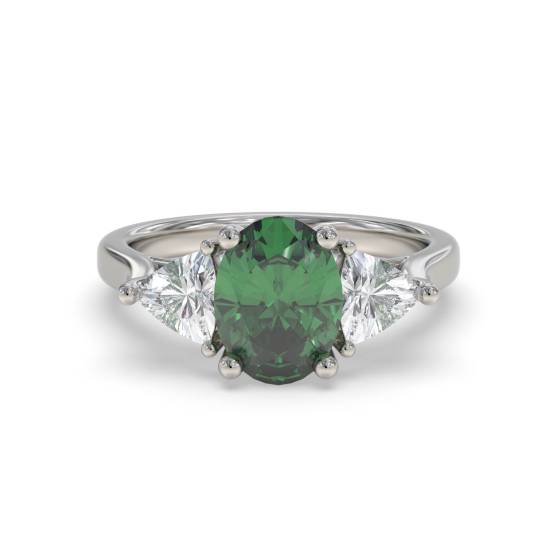 1.95ct VS/E-F Trilogy Emerald and Diamond Gemstone Ring