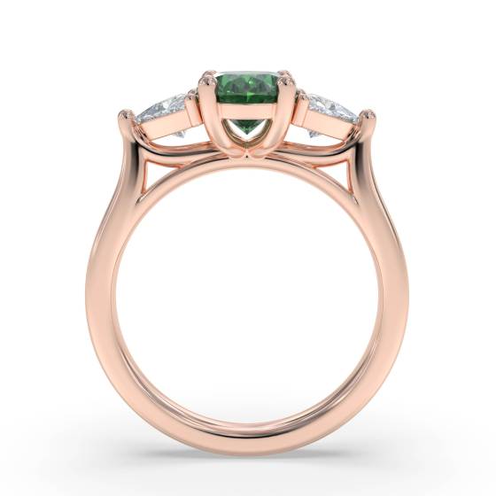 1.95ct VS/E-F Trilogy Emerald and Diamond Gemstone Ring