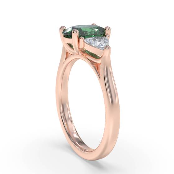 1.95ct VS/E-F Trilogy Emerald and Diamond Gemstone Ring