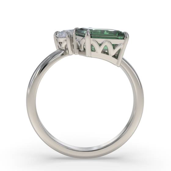 1.45ct VS/E-F Designer Set Emerald and Diamond Gemstone Ring