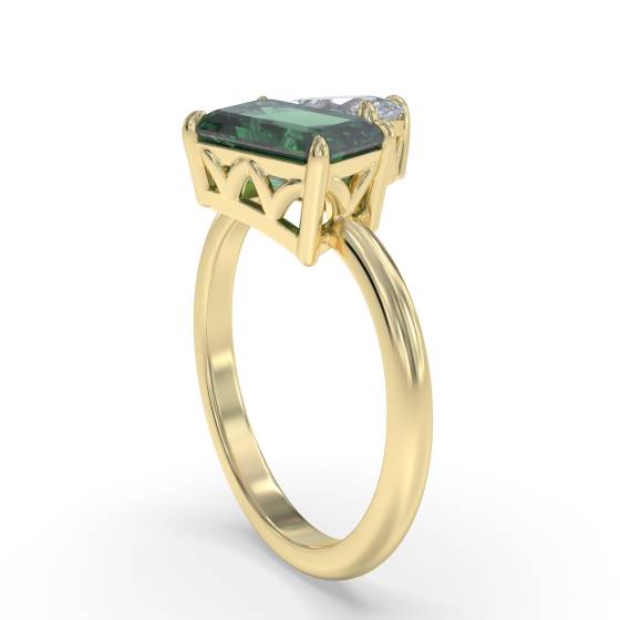 1.45ct VS/E-F Designer Set Emerald and Diamond Gemstone Ring