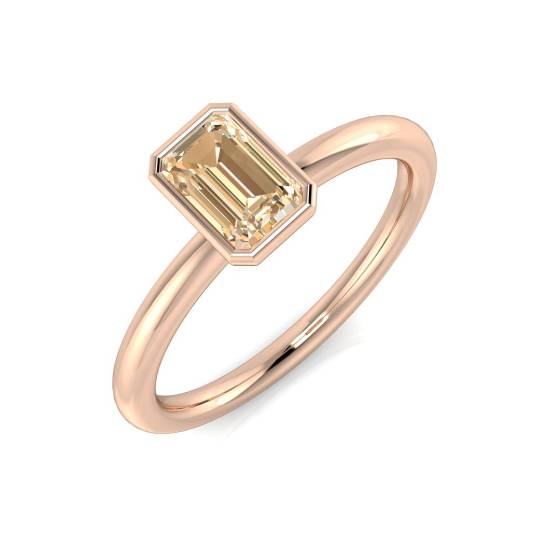 Morganite Gemstone Bezel Set Ring